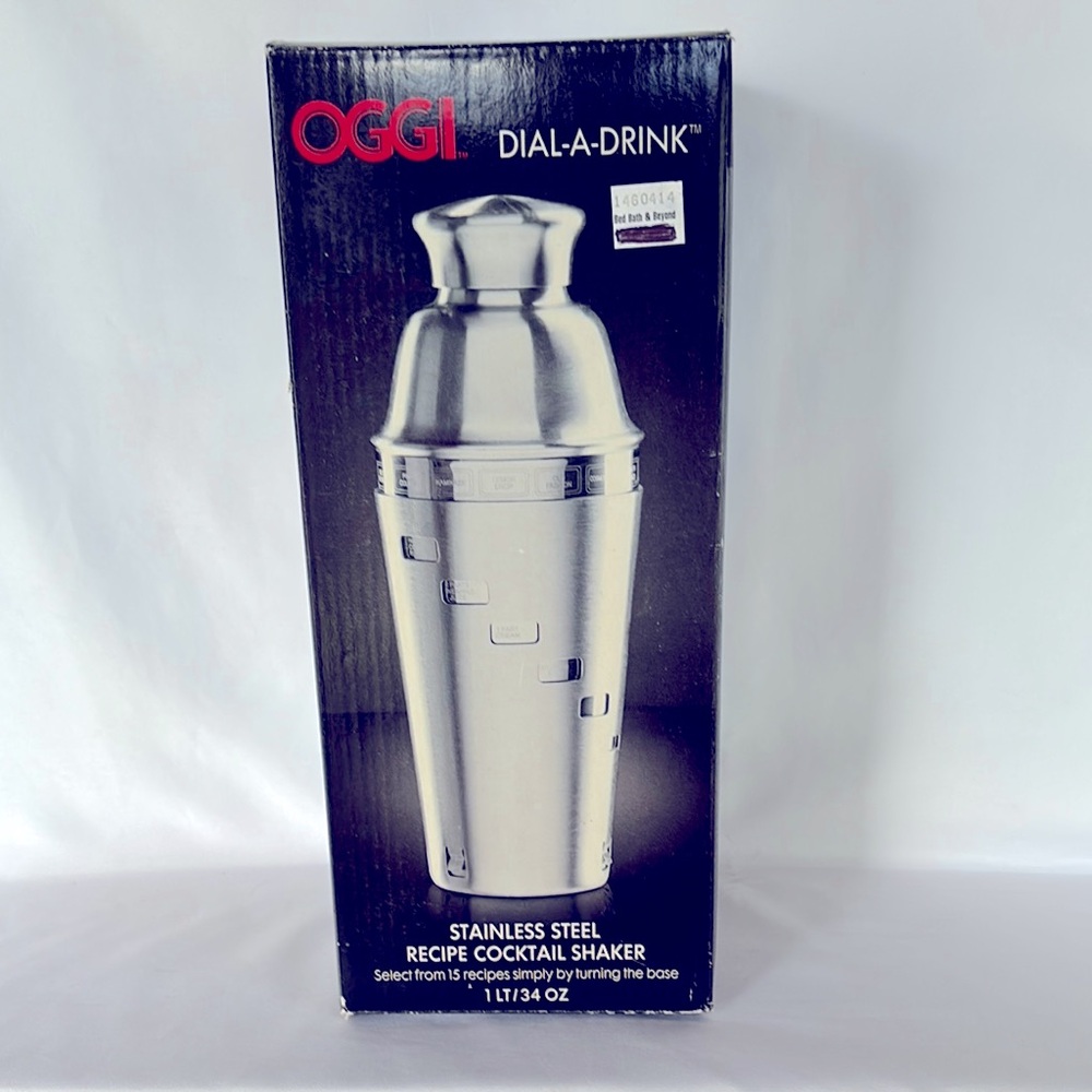 NIB OGGI Stainless Steel 15 Recipe Dial-A-Drink Cocktail Shaker Drink Mixer